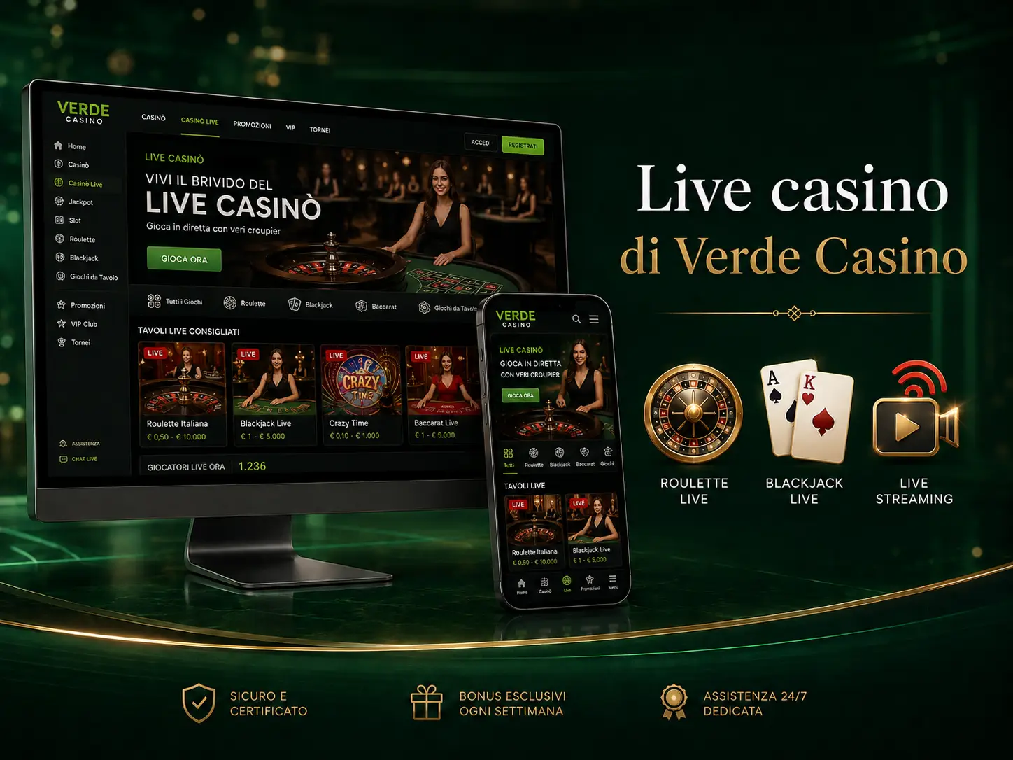 Live Casino Verde Casino: Tavoli e Streaming in Diretta