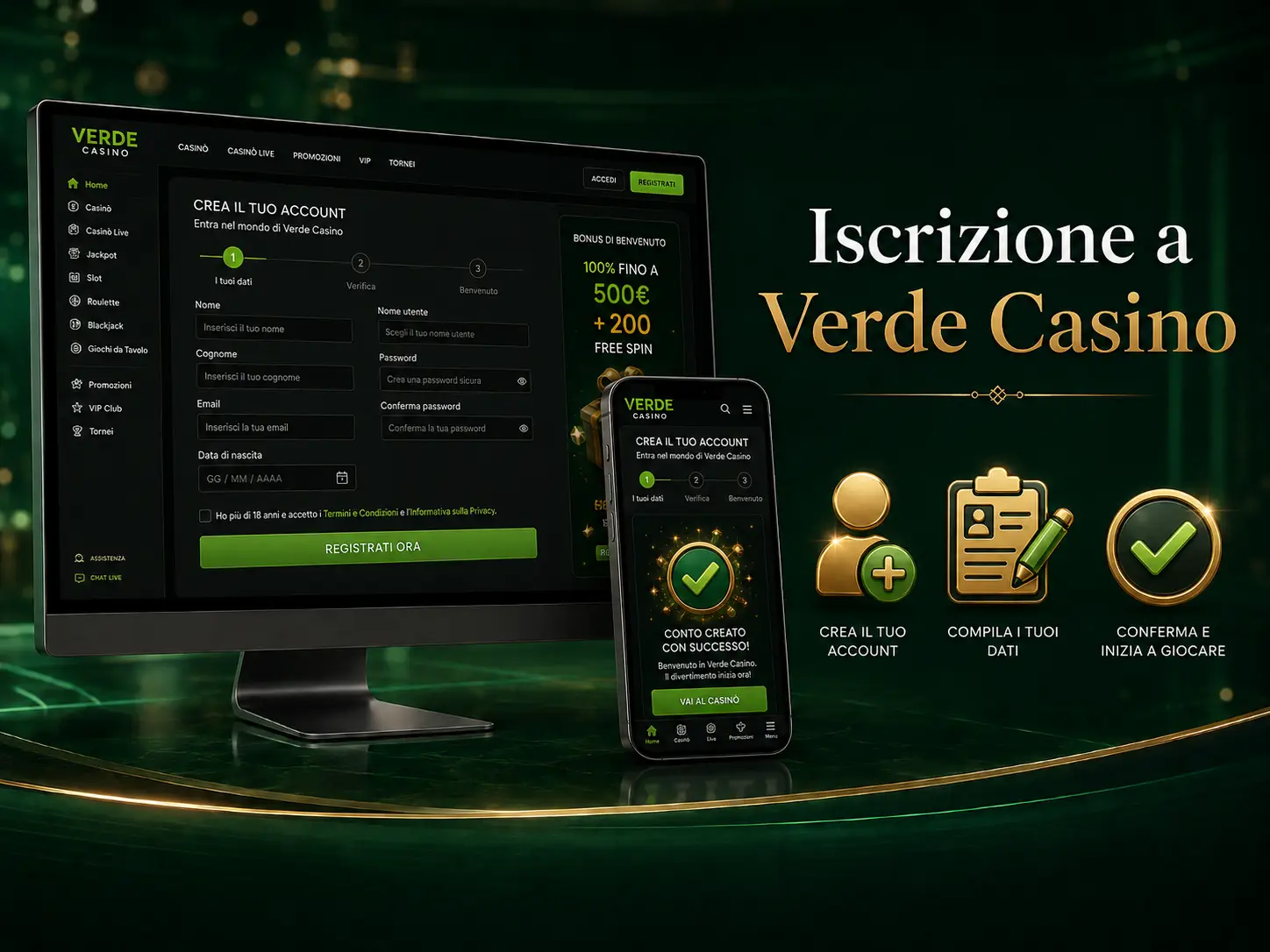 Come Aprire un Account su Casino Verde