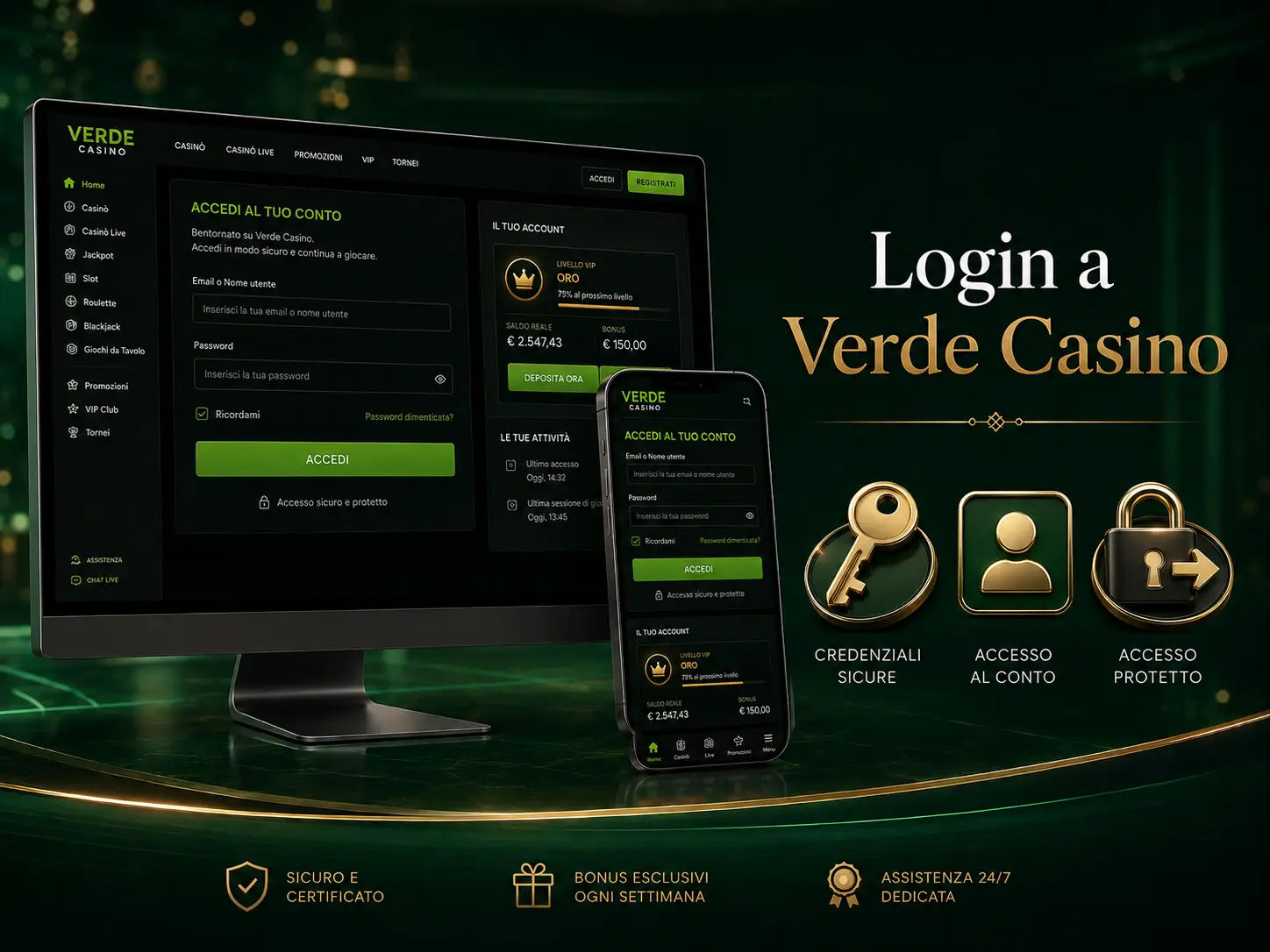 Come Accedere al Proprio Account Verde Casino