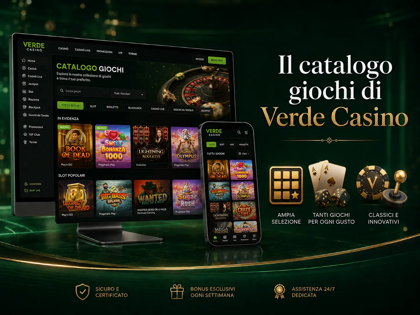 Il Catalogo Giochi di Verde Casino