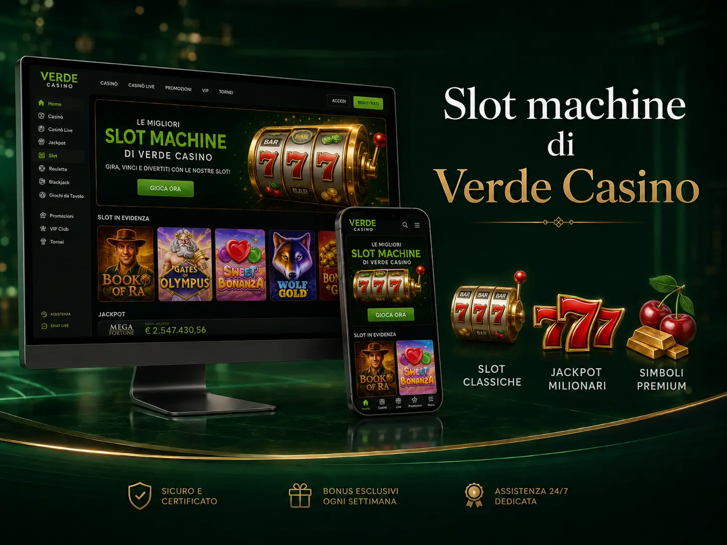 Slot Machine di Verde Casino: Categorie e Provider